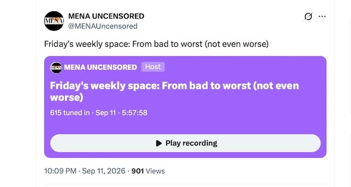 Friday's Space: 11 September 2026